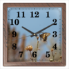 Заказать часы для офиса в Москве. Часы квадратные из пластика (под дерево) Бабочка Махаон от ohana96@yandex.ru - готовые дизайны и нанесение принтов.