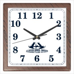 Заказать часы для офиса в Москве. Часы квадратные из пластика (под дерево) ALEKSEI-PITER STUDIO от Алексей - готовые дизайны и нанесение принтов.