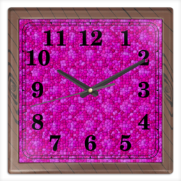 Заказать часы для офиса в Москве. Часы квадратные из пластика (под дерево) purple от Vadim Koval - готовые дизайны и нанесение принтов.