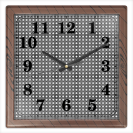 Заказать часы для офиса в Москве. Часы квадратные из пластика (под дерево) Valentine от Vadim Koval - готовые дизайны и нанесение принтов.