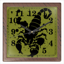Заказать часы для офиса в Москве. Часы квадратные из пластика (под дерево) Скорпион (24.10-21.11) от Apfelbaum - готовые дизайны и нанесение принтов.