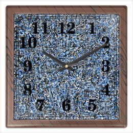 Заказать часы для офиса в Москве. Часы квадратные из пластика (под дерево) Сверхчеловеческие формы от Vadim Koval - готовые дизайны и нанесение принтов.