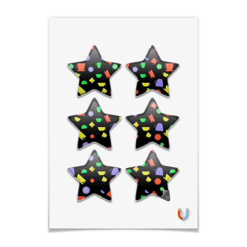 Printio Магниты-звёзды 7.5×7.5 см Чашки
