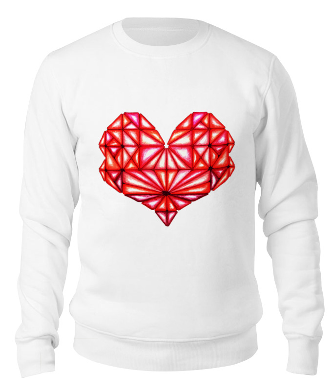 Printio Свитшот унисекс хлопковый Сердце геометрическое оттенки красного