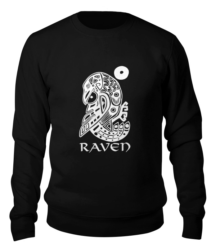 printio свитшот унисекс хлопковый ◈ raven ◈ Printio Свитшот унисекс хлопковый Raven brand