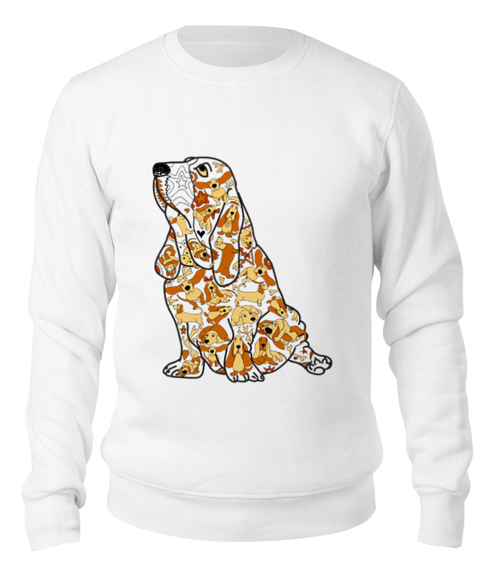 Printio Свитшот унисекс хлопковый Смешная собака бассет printio детская футболка классическая унисекс смешная собака бассет
