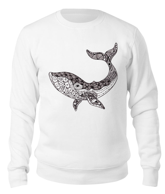 смоляк б белый кит Printio Свитшот унисекс хлопковый Кит. whale