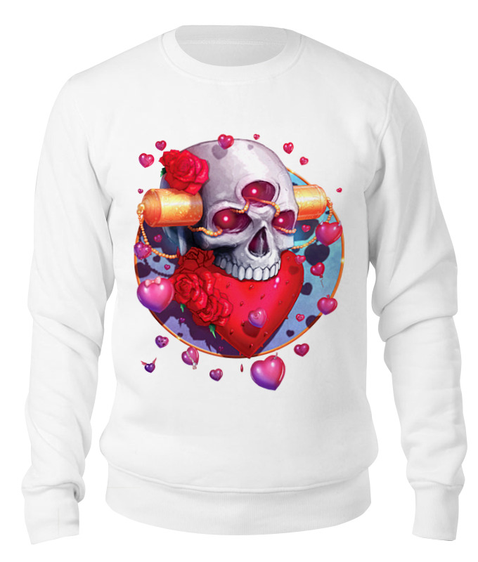 Printio Свитшот унисекс хлопковый Heart skull