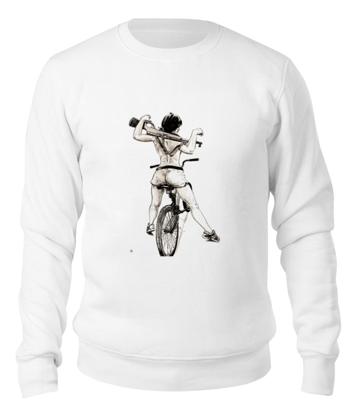 printio футболка классическая девушка карабин велосипед Printio Свитшот унисекс хлопковый Девушка, карабин, велосипед