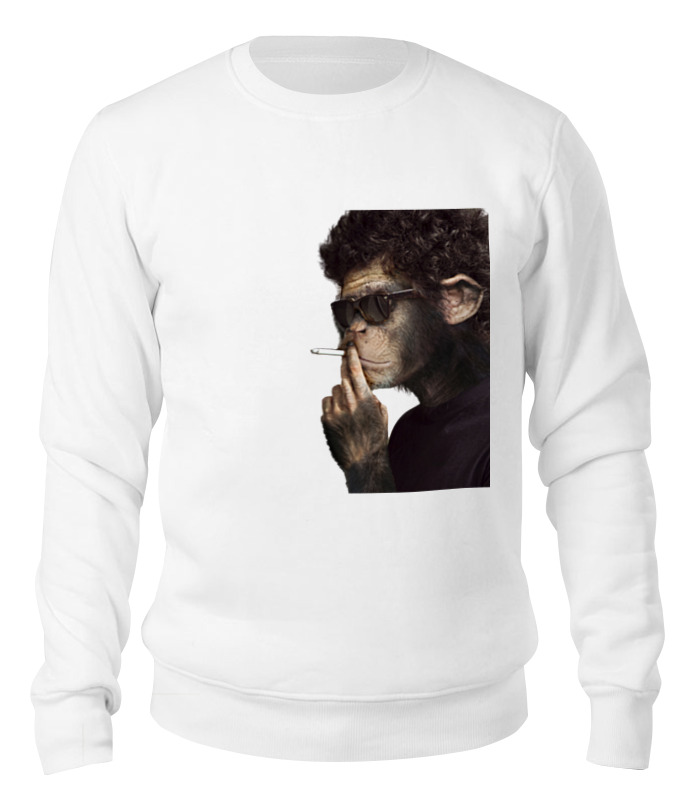Printio Свитшот унисекс хлопковый Обезьяна курильщик printio детская футболка классическая унисекс обезьяна курильщик