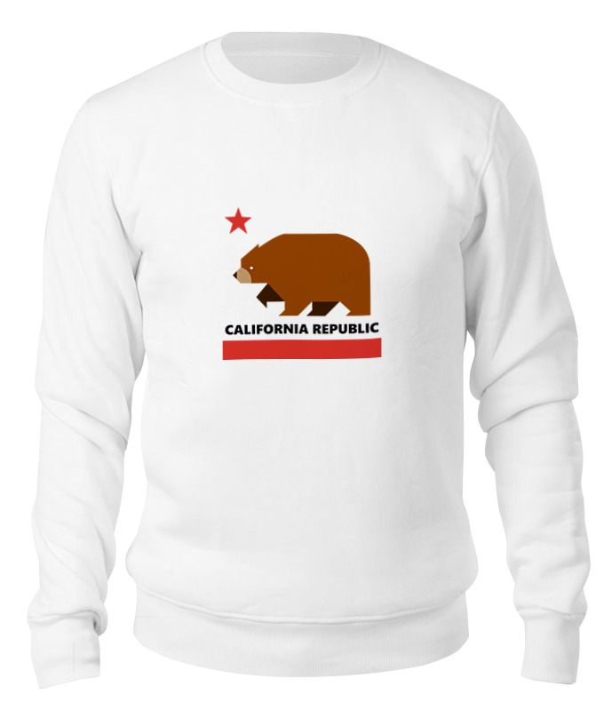 printio свитшот унисекс хлопковый калифорния флаг Printio Свитшот унисекс хлопковый Калифорния (медведь)