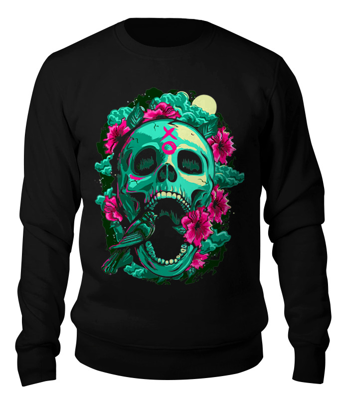 Printio Свитшот унисекс хлопковый Skull&flowers printio skull 25