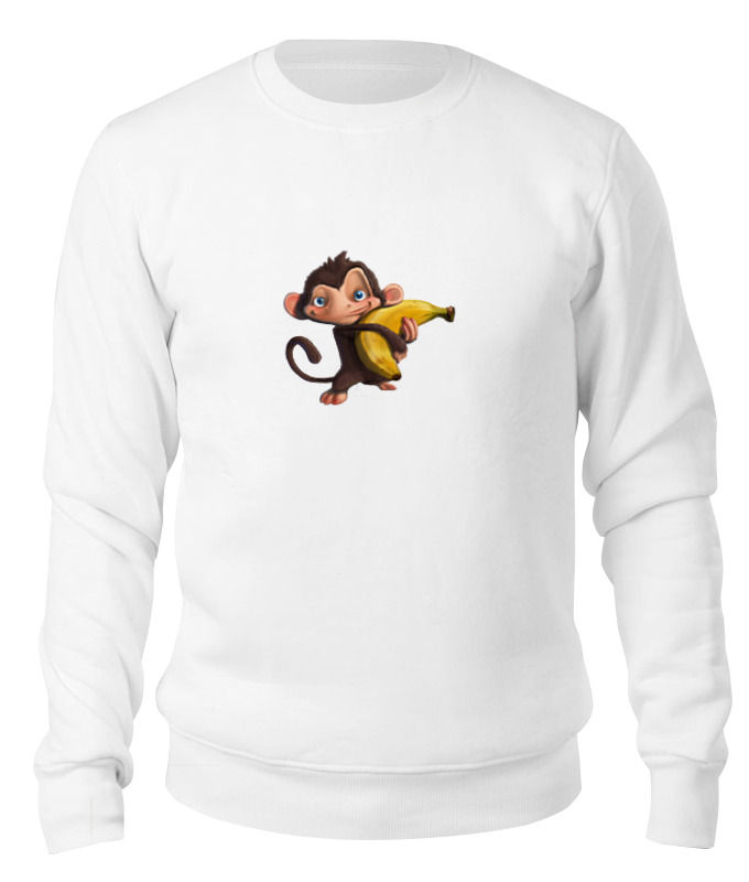 printio свитшот унисекс хлопковый обезьянка музыкант Printio Свитшот унисекс хлопковый Обезьянка с бананом