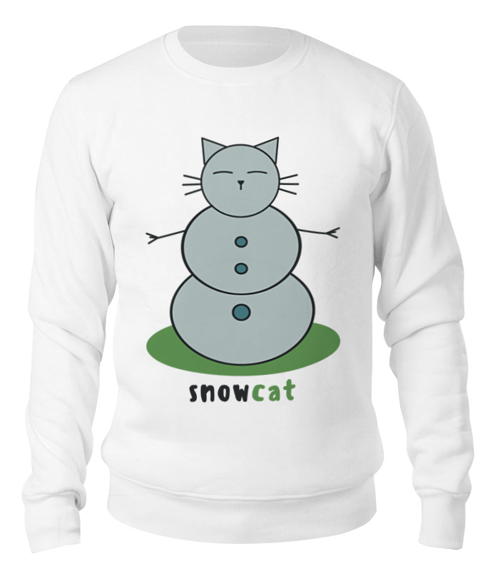 цена Printio Свитшот унисекс хлопковый Снеговик кот