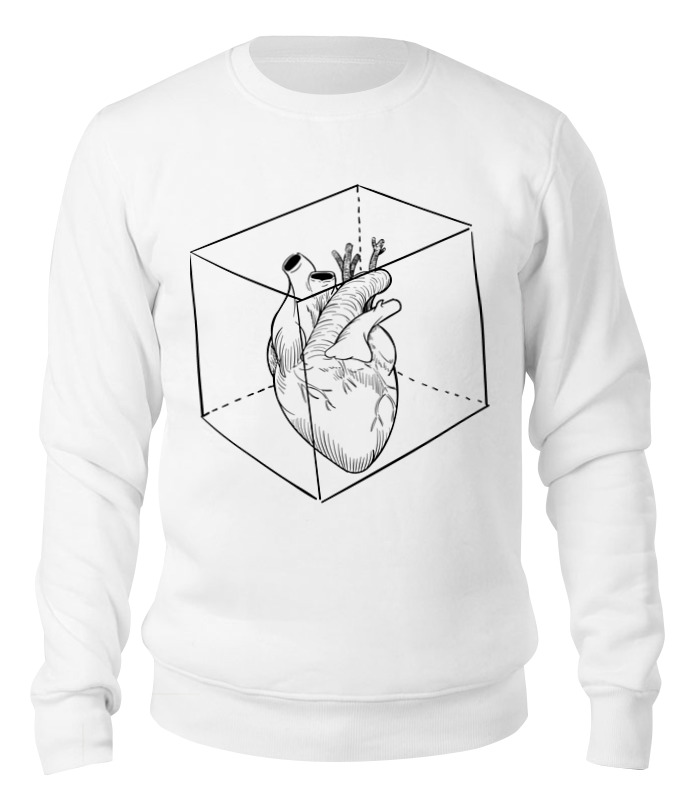 Printio Свитшот унисекс хлопковый Сердце в кубе