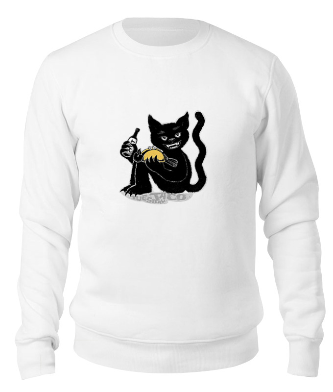 Printio Свитшот унисекс хлопковый Наглый чёрной кот