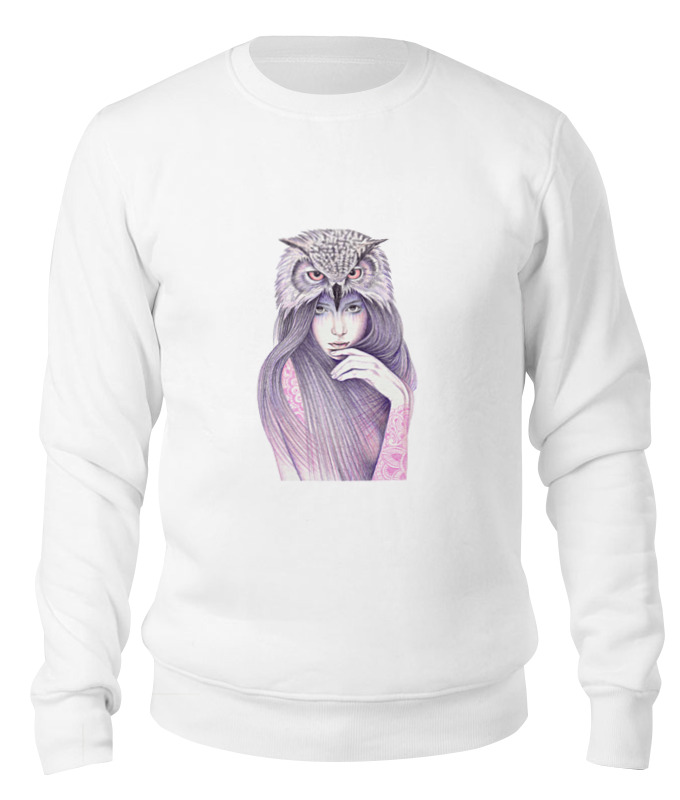 Printio Свитшот унисекс хлопковый Девушка сова