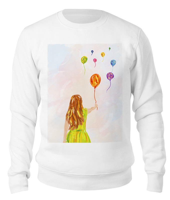девушка с воздушными шарами Printio Свитшот унисекс хлопковый Девушка с воздушными шарами