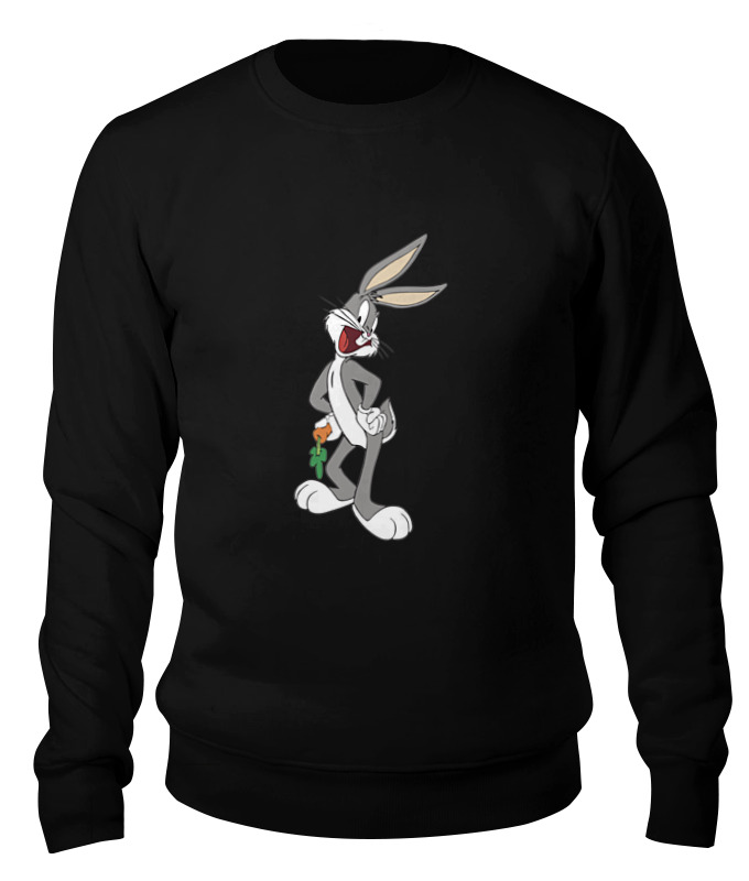 Printio Свитшот унисекс хлопковый Багз банни (bugs bunny, кролик багз) бесстрашный герой геройская раскраска