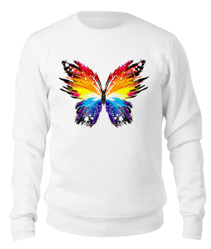 Printio Свитшот унисекс хлопковый бабочка, радуга
