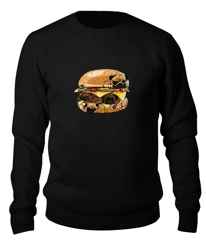Printio Свитшот унисекс хлопковый Мопс бургер printio свитшот унисекс хлопковый burger бургер