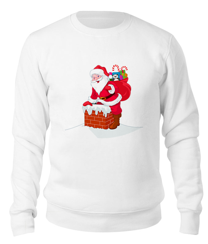 Printio Свитшот унисекс хлопковый Дед мороз с подарками детская футболка корги в шапке деда мороза 116 белый