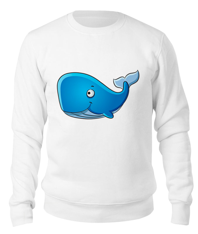Printio Свитшот унисекс хлопковый Голубой морской кит-кашалот printio лонгслив голубой морской кит кашалот