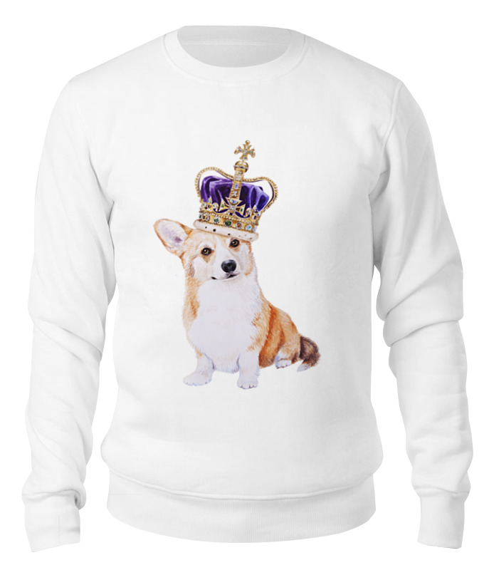 Printio Свитшот унисекс хлопковый Корги в короне сумка корги в короне иллюстрация с милой собакой зеленый