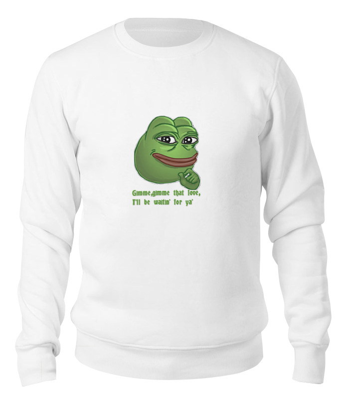 Printio Свитшот унисекс хлопковый Pepe the frog whant some love printio футболка wearcraft premium slim fit pepe the frog whant some love