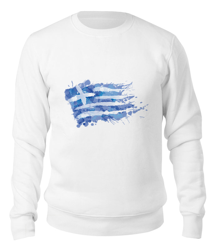 printio свитшот унисекс хлопковый греческий флаг гранж Printio Свитшот унисекс хлопковый Греческий флаг (сплэш)