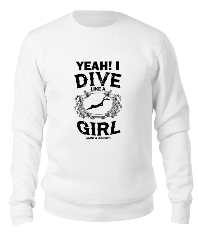 Printio Свитшот унисекс хлопковый Dive like a girl printio детская футболка классическая унисекс dive like a girl