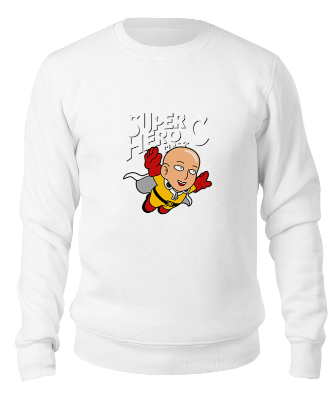 Printio Свитшот унисекс хлопковый Сайтама one punch man backpack anime harajuku students school bag one punch man boy girl backpack teens street fashion outdoor daypack