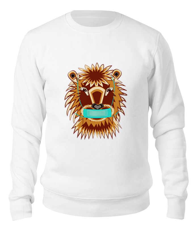 Printio Свитшот унисекс хлопковый Лев в маске printio свитшот унисекс хлопковый лев в короне