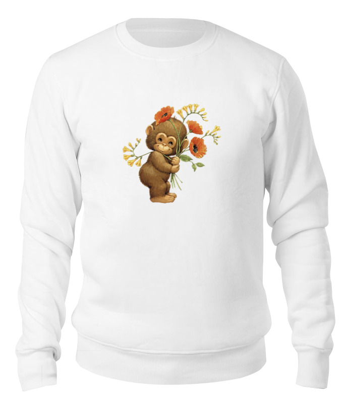 printio свитшот унисекс хлопковый обезьяна символ нового 2016 года Printio Свитшот унисекс хлопковый Обезьянка с маком