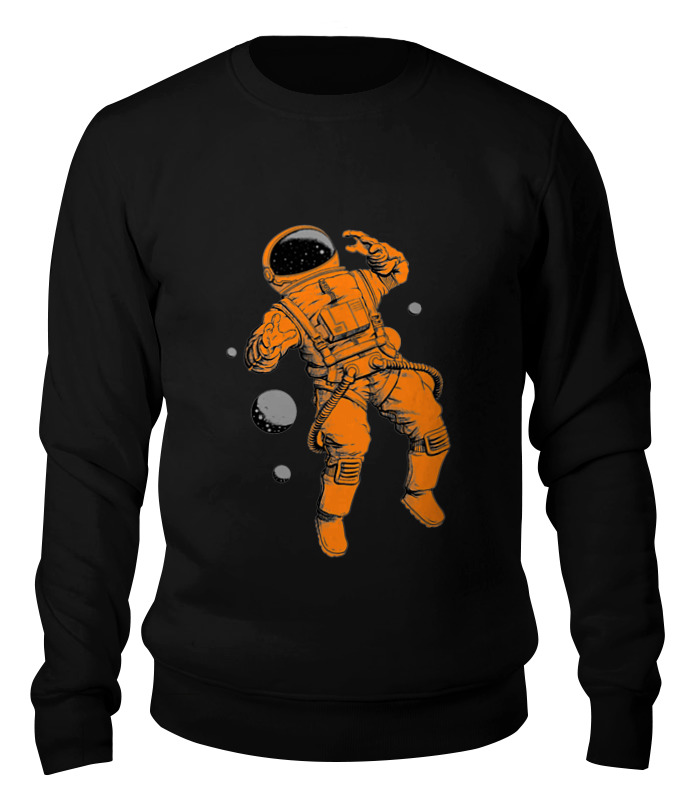 Printio Свитшот унисекс хлопковый Оранжевый космонавт