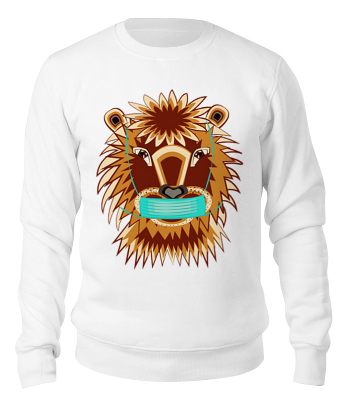 Printio Свитшот унисекс хлопковый Лев в маске printio свитшот унисекс хлопковый лев в короне