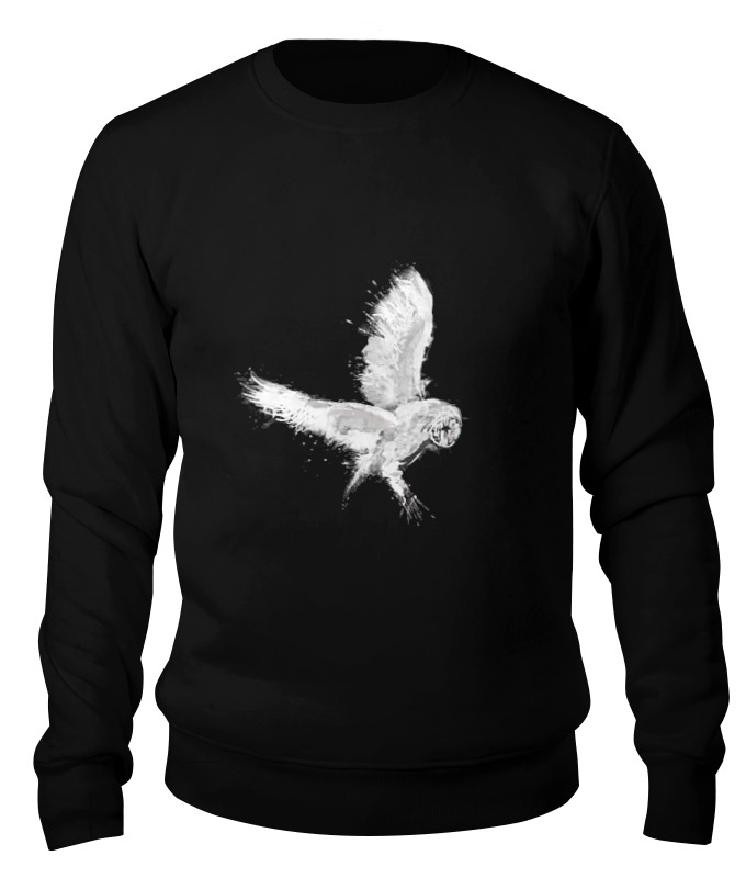 Printio Свитшот унисекс хлопковый Белая сова мудрая сова белая на черном