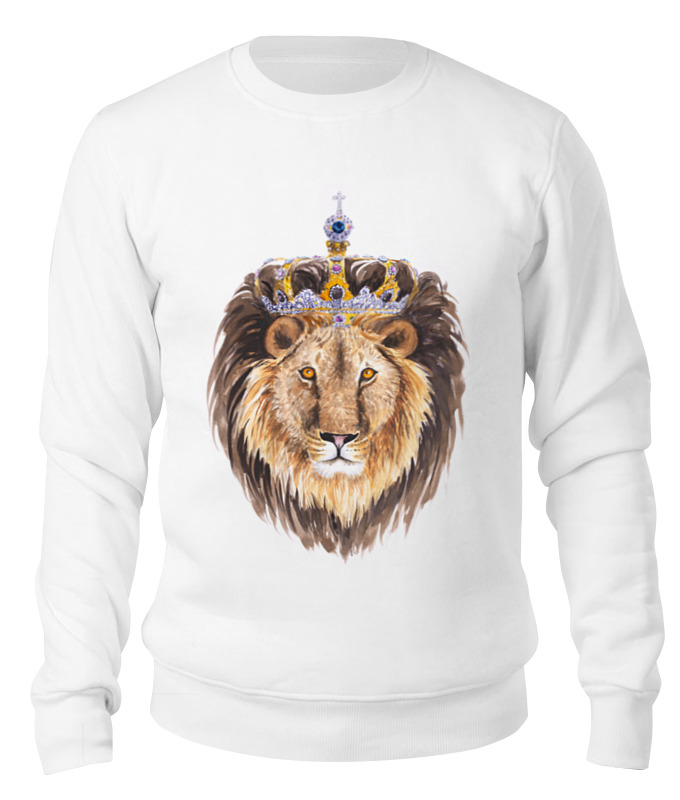 Printio Свитшот унисекс хлопковый Лев в короне кружка аслан 100% мужчина рисунок спасибо