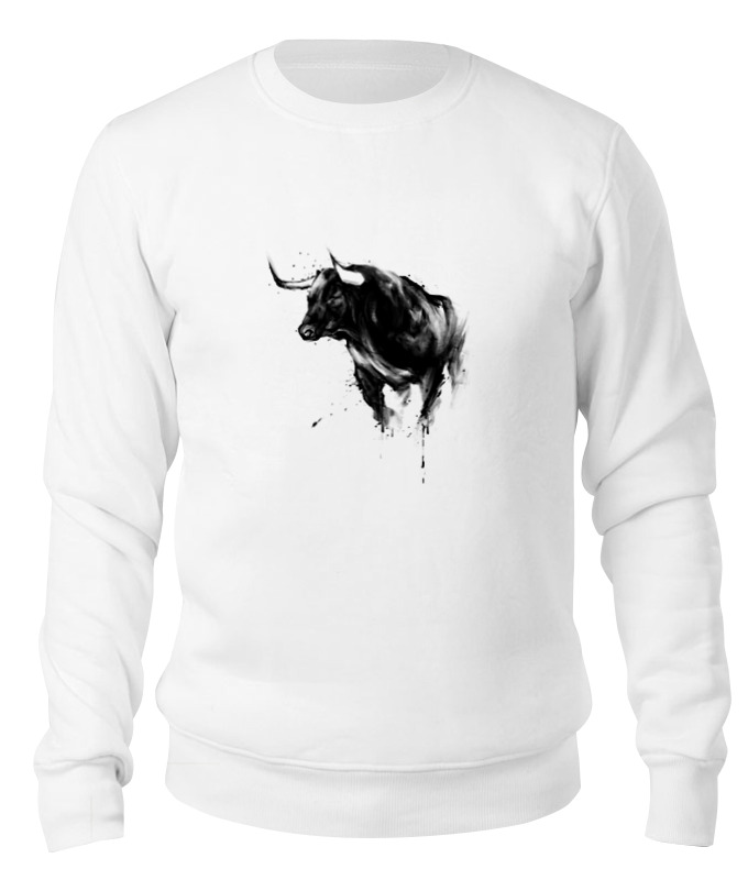 Printio Свитшот унисекс хлопковый Черный бык цена и фото