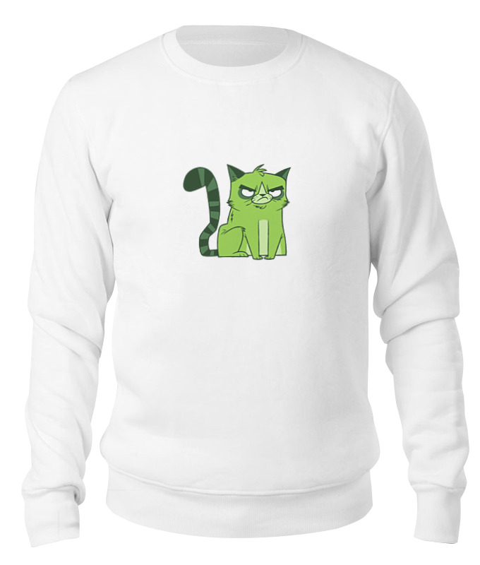 Printio Свитшот унисекс хлопковый Сердитый котик printio сумка сердитый котик grumpy cat пиксельный
