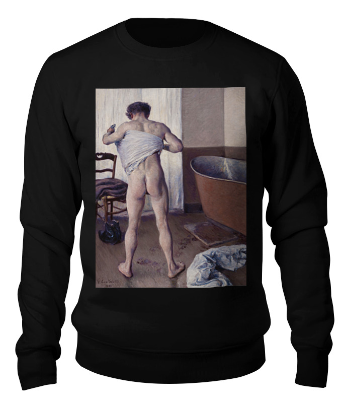 Printio Свитшот унисекс хлопковый Мужчина в ванной (картина кайботта) printio футболка с полной запечаткой женская мужчина в ванной картина кайботта