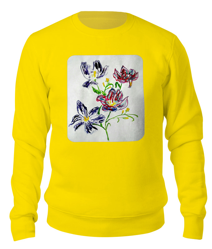 цена Printio Свитшот унисекс хлопковый Лиловые цветы