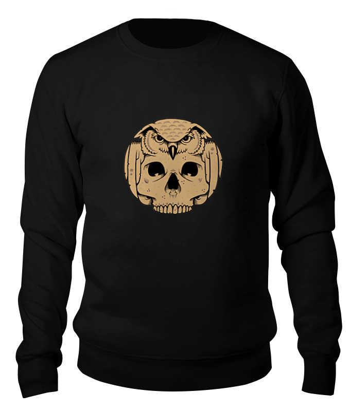 printio футболка с полной запечаткой для девочек owl scull сова с черепом Printio Свитшот унисекс хлопковый Owl scull / сова с черепом