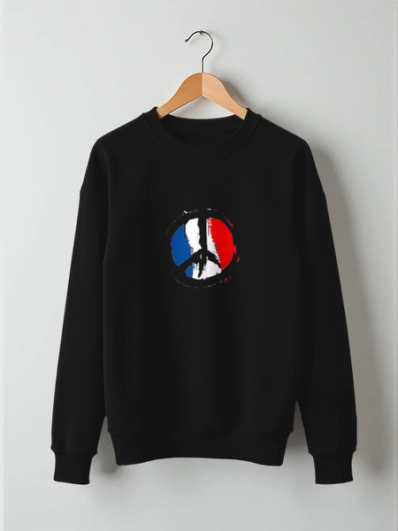 Заказать свитшот в Москве. Свитшот унисекс хлопковый Мир Парижу (Peace for Paris) от gohard - готовые дизайны и нанесение принтов.