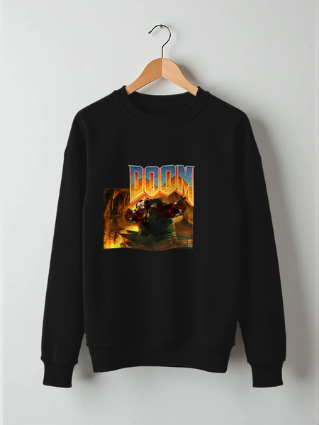 Заказать свитшот в Москве. Свитшот унисекс хлопковый Doom game от Leichenwagen - готовые дизайны и нанесение принтов.