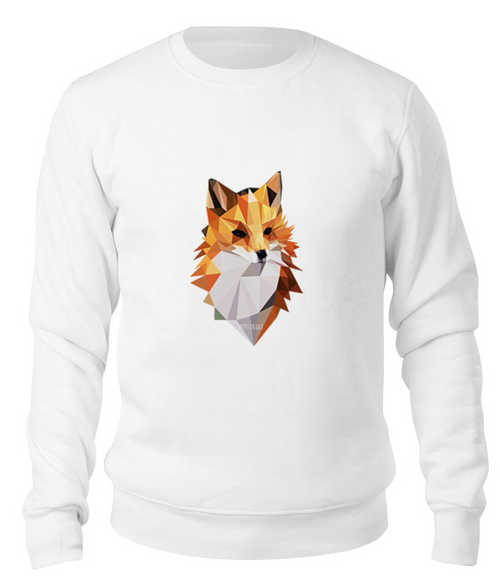 Заказать свитшот в Москве. Свитшот унисекс хлопковый Poly Fox от Ольга Климова - готовые дизайны и нанесение принтов.