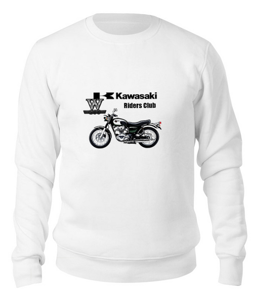 Заказать свитшот в Москве. Свитшот унисекс хлопковый Kawasaki W800 от madwheelz - готовые дизайны и нанесение принтов.