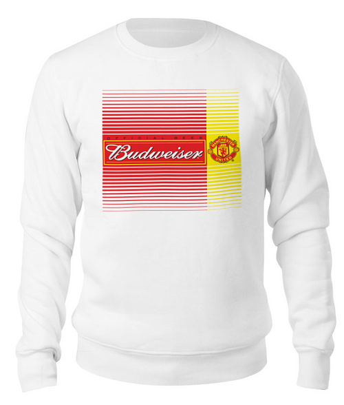 Заказать свитшот в Москве. Свитшот унисекс хлопковый Budweiser Manchester United от balden - готовые дизайны и нанесение принтов.
