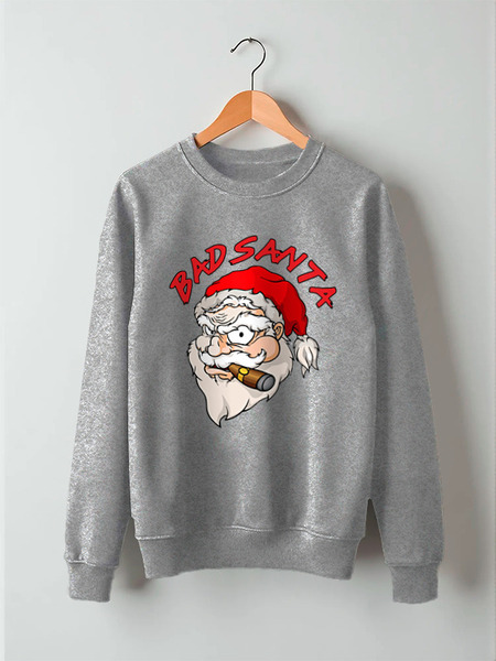 Заказать свитшот в Москве. Свитшот унисекс хлопковый BadSanta от balden - готовые дизайны и нанесение принтов.
