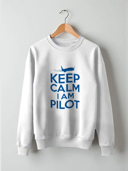 Заказать свитшот в Москве. Свитшот унисекс хлопковый KEEP CALM I'm a pilot - Boeing 737 от SkyWay Aviation Clothing RUS  - готовые дизайны и нанесение принтов.